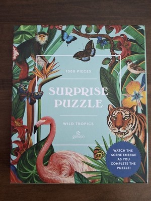Galison 'Wild Tropics' 1000 Piece Surprise Jigsaw Puzzle. Animals, Plants