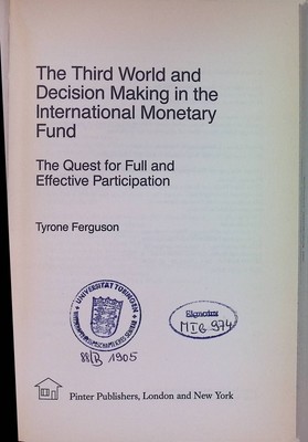 The Third World and Decision Making in the International Monetary Fund: The Ques