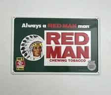 Red Man Embossed Chewing Tobacco Metal Sign
