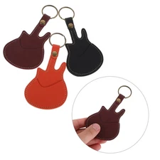 3 Pcs Holder Guitar Key Chain Musical Instrument Plectrum Case