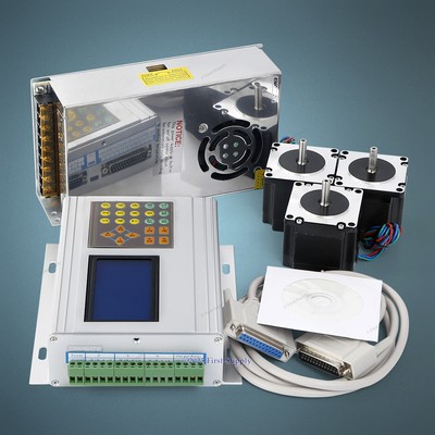 3 Axis TB6560 Controller HB Nema23 187oz-in Motor 24V Power Supply For CNC Kit