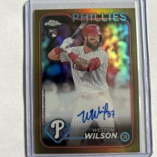 2024 Topps Chrome Sapphire - # CSA-WW Weston Wilson Gold Rookie Auto /50