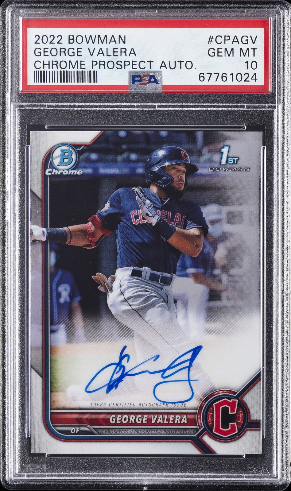 2022 BOWMAN CHROME PRSPCT AUTOS #CPAGV GEORGE VALERA PSA 10 AUTO