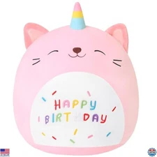 SQEQE 14-Inch Pink Caticorn Plush Toy - Soft Unicorn Cat Stuffed Animal Pillow