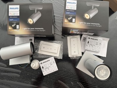 2 Philips Hue Spotlight Buratto Aluminium Sets ( Spot + Schalter + Leuchtmittel)