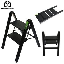 Carbon Steel 2 Step Ladder Folding Step Stool Lightweight w/Wide Anti-Slip Pedal