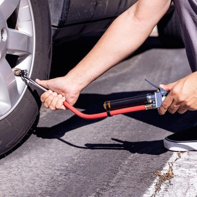 Double Head Commercial Tire Inflator Air Chuck Pressure Gauge for Car Motorcycle