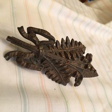 ANTIQUE ? BRASS FERN ? CLOCK DECORATION GENUINE ANTIQUE