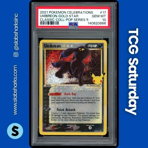 2021 POKEMON SWSH CELEBRATION CLASSIC COLLECTION #17/17 UMBREON GOLD STAR PSA 10
