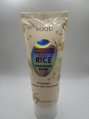 RICE CLEANSING FOAM -SOQU - DAILY FACE MOISTURIZING/BRIGHTENING  6.76 OZ