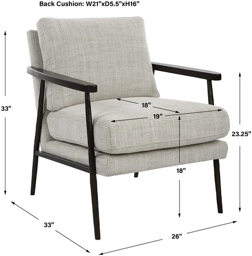 Uttermost 23828 Sebastian 26"W Iron Framed Polyester and Wool - Dark Bronze / - Picture 5 of 5