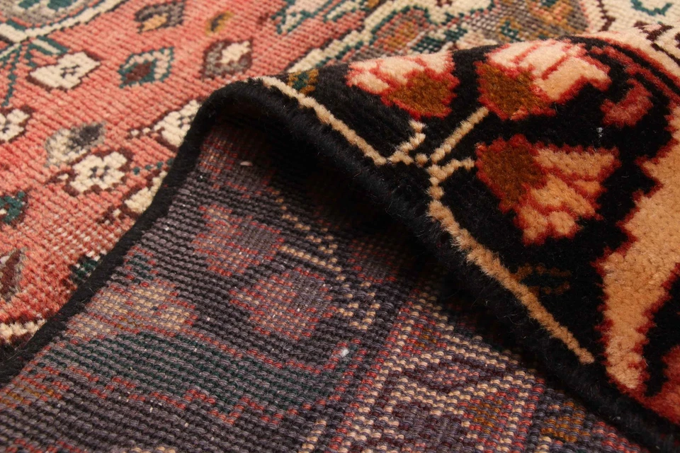 Vintage Geometric Area Rug 4'9" x 9'5" Traditional Hand-Knotted Wool Carpet - Image 4 of 4