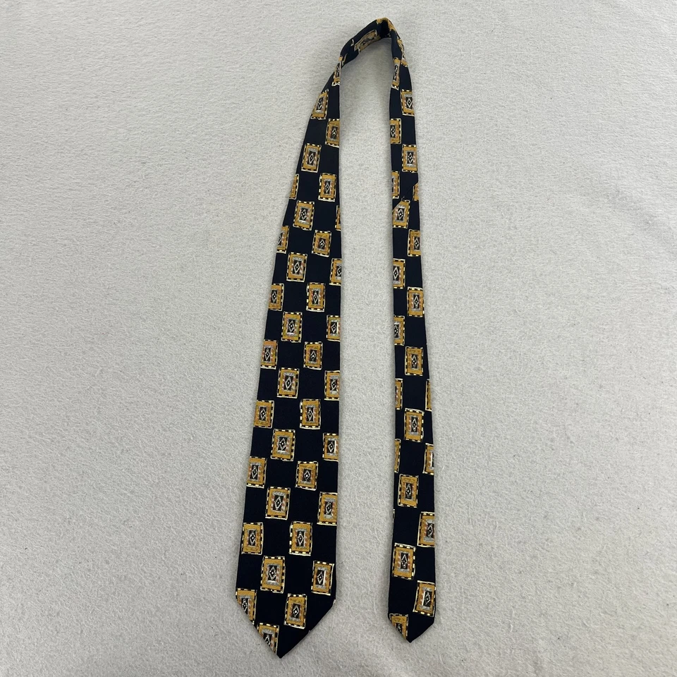 Hugo Boss Corbata Para Hombres Multi Patrón Geométrico Seda Hecha en Italia Vestido Formal Cuello Foto 3 de 4