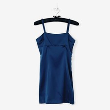 Urban Outfitters Wesley Satin Slip Dress Size M Navy Blue Glam Cocktail Party