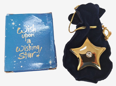 Wish Upon A Star 18K Gold Dipped 5 Pt Star - Austrian Crystal Inset