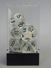 Chessex Polyhedral game dice set OOP Clear Confetti Borealis LE669