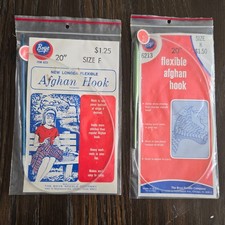 2 Boye Vintage 20" Afghan Flexible Hooks Size F and K Afgan Crochet