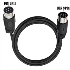 5.9ft 8 Pin Din Male To DIN 6 Pin Male Audio Data Signal Adapter Connector Cable