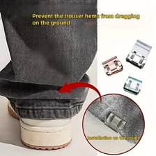 8pcs Invisible Pants Hem Clips Leg Shortening Non-Slip Seam-Free Fixing - NEW US