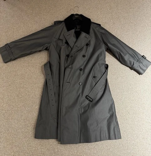 Burberry London Men's Canvas Trench Coat | Made in England | Gray | Size 52 image 10