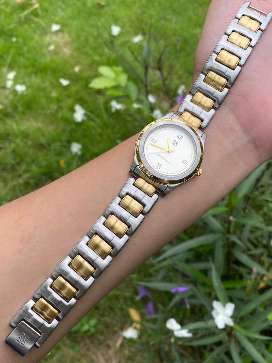 Vintage GIVENCHY Two Tone Adjustable Band Women's Watch With Vintage GIVENCHY Two Tone Adjustable Band Women's Watch With