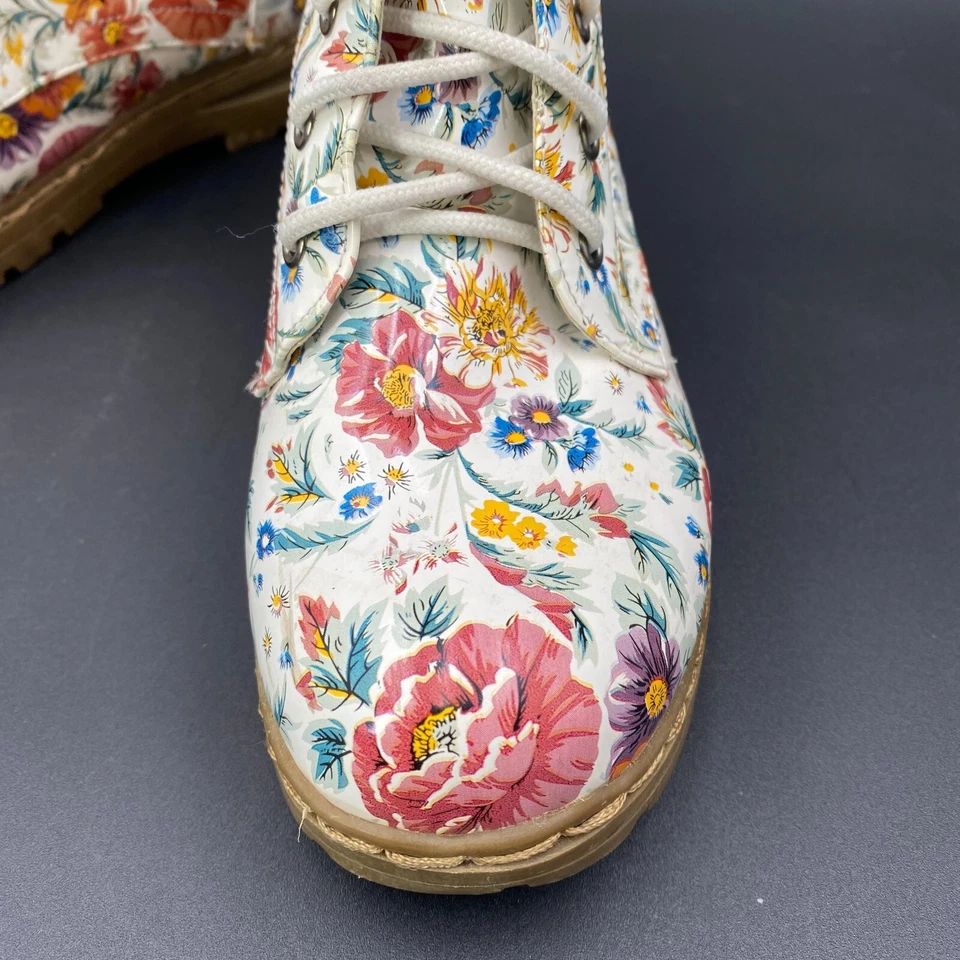 Botas Nature Breeze Goma Floral 7.5 Mujer Lluvia Punk Informales Retro Geniales Cordones Foto 2 de 4