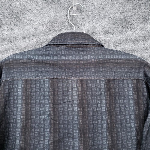 Georg Roth Shirt Men L Large Button-Up Black Geometric Long Sleeve Office Casual - Picture 8 of 12