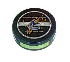 Steve Bernier Vancouver Canucks Autographed Hockey Puck  A3806