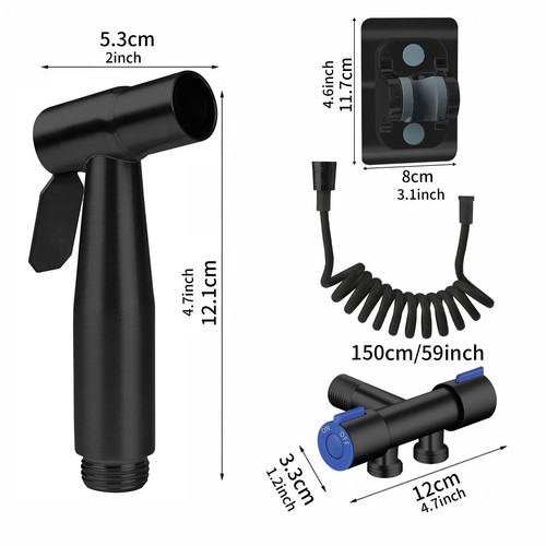 Stainless Steel Handheld Douche Bidet Toilet Spray Shower Shattaf Diverter Kit - Picture 32 of 42