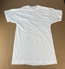 Vintage 80s 90s Fruit Of The Loom Blank Plain White USA Made T Shirt Surf Skate