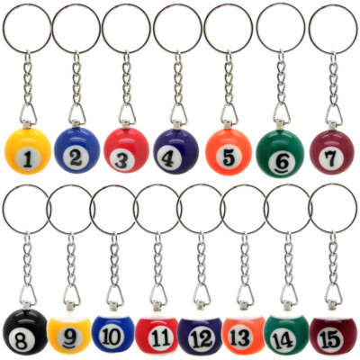 Schlüsselanhänger Schlüsselring Billard Ball Kugeln Sport Autoschlüssel Massiv