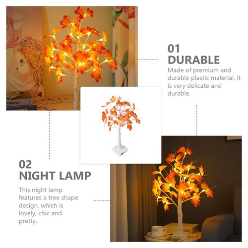 Maple Leaf Tree Lamp Tabletop Tree Lamp Thanksgiving Lighted Maple Tree - Picture 2 of 12