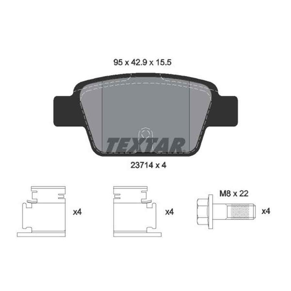 Textar Bremsbelagsatz, Scheibenbremse 2371401-image