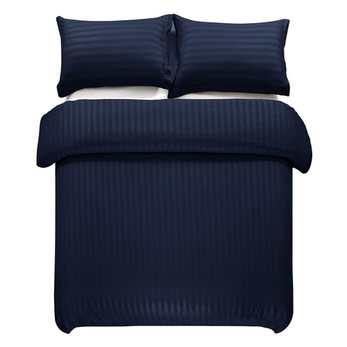 Luxury Duvet Cover Satin Stripe Bedding Set Single Double King Size Quilt Covers - Picture 45 of 120