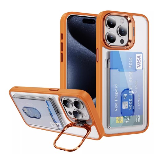 Card Phone Case For iPhone 16 15 14 Pro Max 13 11 12 XR Shockproof Lens Stand - 第 10/12 張圖片