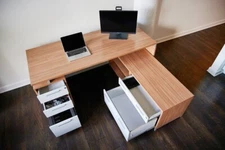 Large Office Desk and Side File Storage