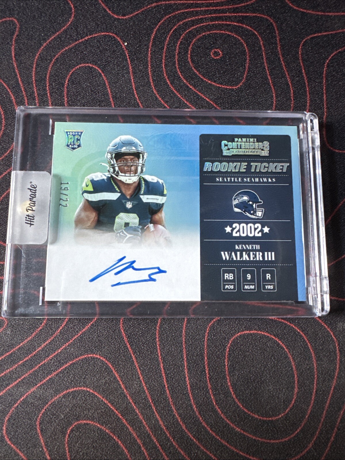 KENNETH WALKER 2022 PANINI CONTENDERS ’02 ROOKIE TICKET AUTOGRAPH AUTO /22 RC