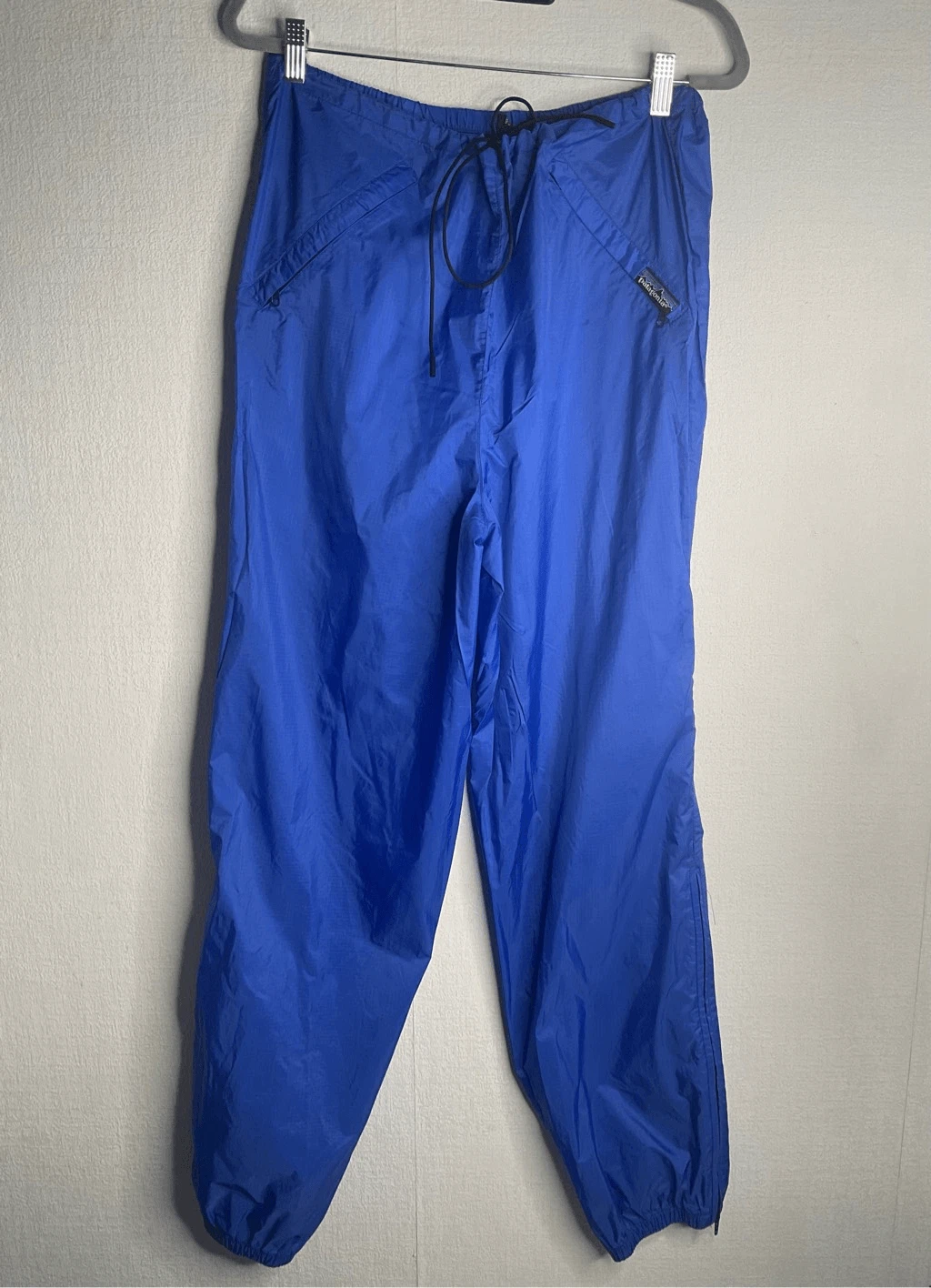 VTG 90s Patagonia Windbreaker Waterproof Rain Pants Men's Large Blue Hong Kong.