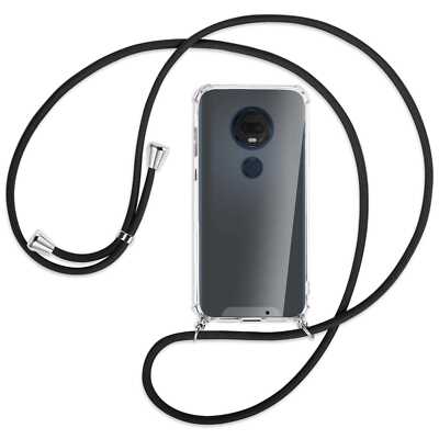 Handykette für Motorola Moto G7, G7 Plus schwarz Hülle mit Band Kordel
