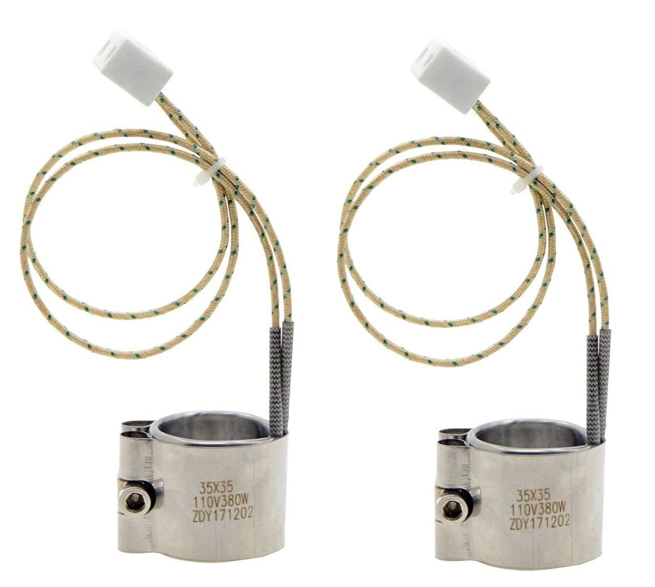 110V 380W Injected Mould Heating Element Band Heater 35x35mm, 2Pcs