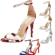 Womens Ankle Strap Open Toe Wedding Party High Stilettos Heel Sandals US Size