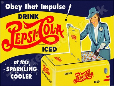 Pepsi-Cola Obey That Impulse 9'' x 12'' Metal Sign