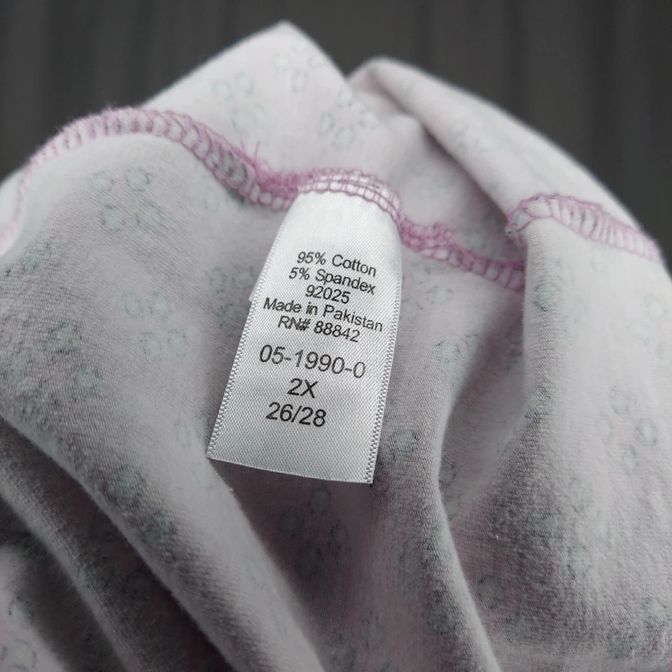 Woman Within Sleeveless Dress 26/28 Purple Black V-Neck Stretch Cotton Empire  - Image 4 of 4