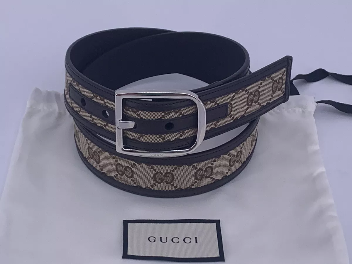 New Luxury Original GUCCI Women s Belt Belt GG Large 90cm 36 Brown 449716