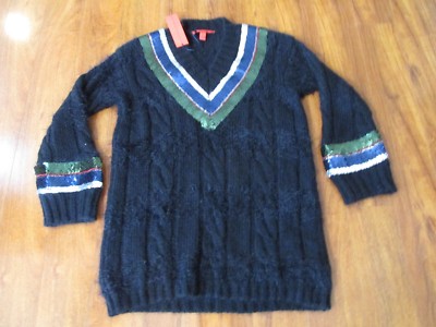 NEW Hilfiger Collection Tommy Mohair Sweater WOMENS XL Black w 