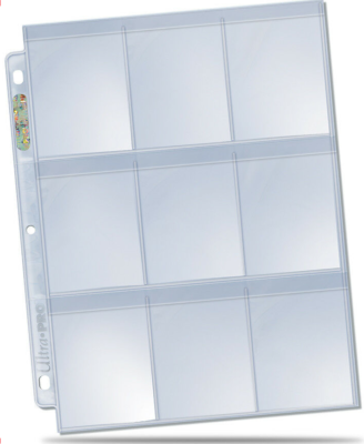 Trading Card Pages 10 Ultra Pro 9-Pocket Platinum Heavy Duty - 3-Ring Binder Sheets Standard Size Card Protector Sheets - Foto 6