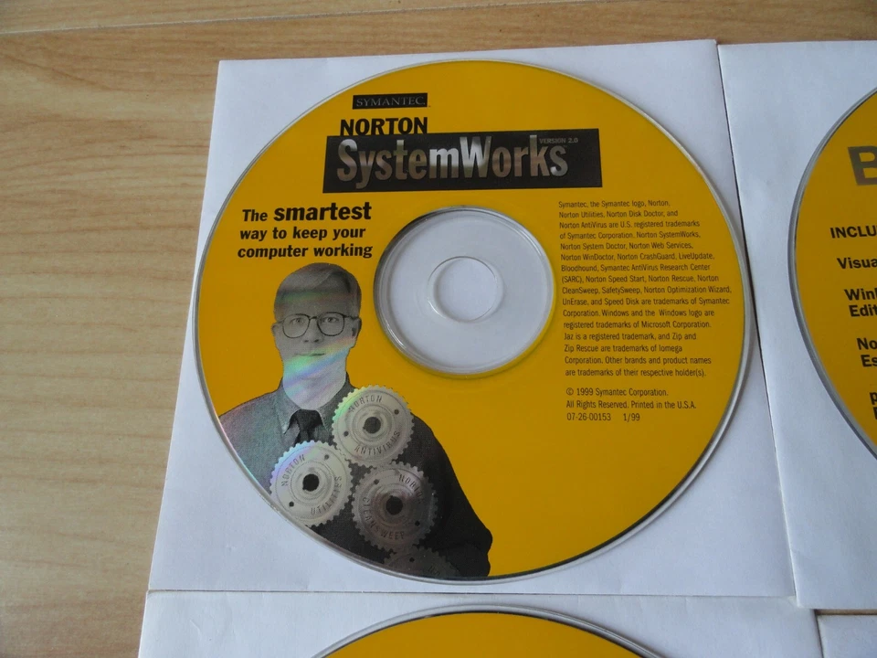 NORTON SYSTEM WORKS 4 DISKS - 1998 – 2.0 1999 – 3.0 2000 AND BONUS PACK - Image 2 of 4