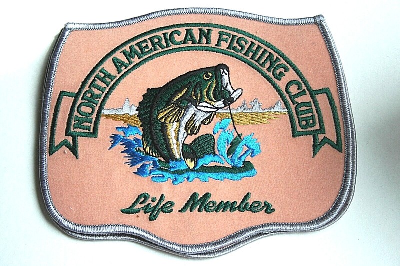Vtg Life Member North American Fishing Club LG Back Jacket Patch Nos New 1980s