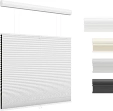 Cordless Cellular Sunshade, Blinds, (27 in. W × 48 in. H), White