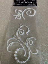 THE PAPER STUDIO 3D SELF-ADHESIVE GEMSTONES PEARL SWIRLS PEARL FLOURISH 2PCS